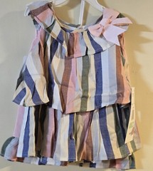 Rare Editions Girls Pink Pants Outfit Size 18 Months Striped NWT