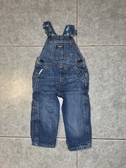 OshKosh B’gosh Vestbak 9M Flannel Lined Carpenter Denim Bib Overalls Plaid Baby