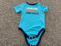 Garanimals Handsome Irresistible Mom’s Favorite Boys Blue Bodysuit 24M