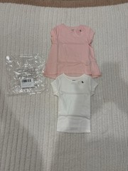 Carter’s 2 Piece Baby Girl Shirt Size 12 Months White and Pink Short Sleeve Top