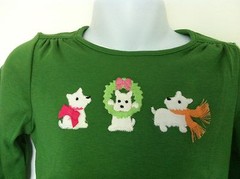 Gymboree Green Long Sleeved Shirt 3 Scotty Dogs 12-18M NWT
