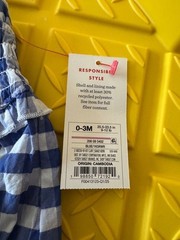 Blue Gingham baby romper NWT 0-3 Mos