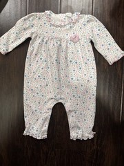 Kissy Kissy Girls Floral 100%Pima Cotton Ruffle playsuit One-Piece 6-9 Months