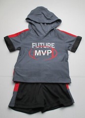 New Infant Baby Boys 3-6 Months Athletic Works 2 Piece Future MVP Short Set