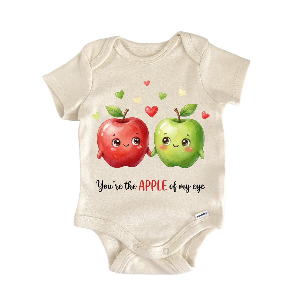 Fruit Pun Green Red Apple Newborn Baby Onesie® Bodysuit