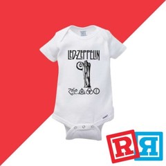Led Zeppelin Gerber Baby Onesie® Cotton Unisex White Short Sleeve Bodysuit