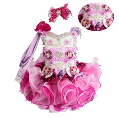 Jenniferwu Infant Toddler Baby Girl Handmade Beaded Birthday Princess Dress