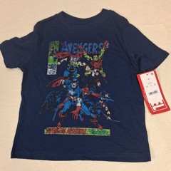 Marvel T-Shirt Toddler 3T Navy Avengers Graphic Tee Retro Comic Style NWT
