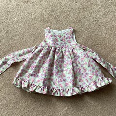 MARMELLATA PARTY/ OCCASION DRESS, 3-6 MONTH, FLORAL, SLEEVELESS, SASH, LINED