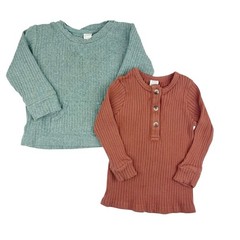 Kate Quinn Long Sleeve Pull Over Ribbed Organic Cotton Shirts 18-24 Months