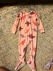 Carter’s Bedtime Pink/Purple Dinosaur Footed Zip Sleeper 12M Cotton Knit