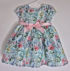 Purple Rose Lace Floral Mint Green Pink Bow Infant Toddler Dress Size 24M