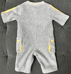 Vintage 2004 Gymboree “Garden Friends” 0/3 Gray Fleece Caterpillar Romper
