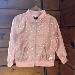 7 For All Mankind Girls Bomber Jacket Pink Star Print Full Zip Pockets 2T