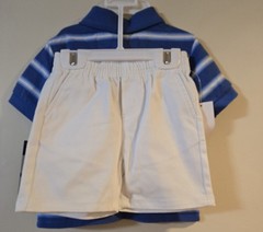 IZOD Boys Size 24 Months 2 Piece Set NWT Short Sleeve Shirt and Shorts