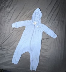 Nike Baby Essentials Full-Zip Hooded Coverall in Light Blue