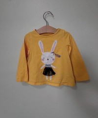 First Impressions Toddler Girls Yellow Long Sleeve Bunny Graphic T-Shirt
