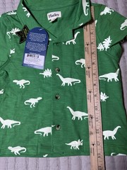 Hatley 2t Glow In The Dark Dinosaur Short Sleeve Button Down Shirt NWT
