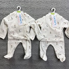 2x Carter’s Just One You Baby Girls Preemie Ivory Floral Cardigan Set 2pc