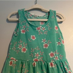 H&M Spring Floral Dress – Light Green with Pink & White Flowers, 2-4 Years