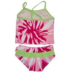 Vintage Y2K Strawberry Shortcake Swimsuit Size 2 T Pink Two Piece Tie Dyed NWT