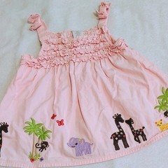 Gymboree Size 3t Glamour Safari Swing Top Pink Giraffe Monkey Elephant Girls