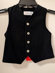 Imp Originals Black Velvet Vest Boys Size 4T