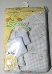 Vintage Little Suzys Zoo Gerber Starter Set Onesie , Booties , Cap Newborn Blue