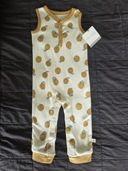 Little Planet by Carter’s Organic Sleeveless Fruit Romper 12M White/Brown