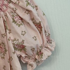 Petit Ami Baby Girl Pink Floral Pintuck Smocked Dress 12 Month NWT