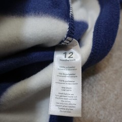 Carter’s 12 Month Fleece Pullover Long Sleeve Half Zip Blue and White Stripe