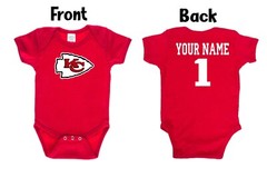Kansas City Chiefs Homemade baby bodysuit.