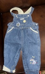 Vintage Winnie The Pooh Eeyore Overalls Size 6/9 Months