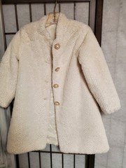 Blueberi Boulevard toddler Girl Faux Fur Dress Coat Cardigan Church Gold Glitter