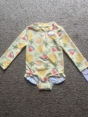 Carter’s Baby Girl 1-Piece Yellow Fruit Swimsuit Size 12M ~ NWT