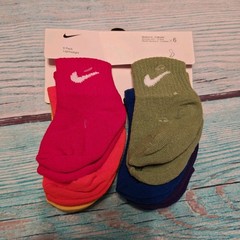 Nike Ankle Socks 6 Pairs Multicolor 6-12 Months Lightweight #0668