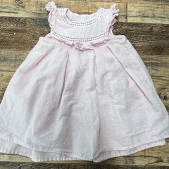 Savannah Baby Sleeveless Ruffle Pleated Dress baby Girls 24M Pink Swiss Dot Lace