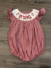 Southern Smocked Bubble 18M Red Gingham UGA Go Dawgs Bulldogs Game Day Dress