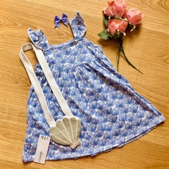 George Baby Girl Shell Pattern Summer Dress & Bag Set 12-18 Months Cotton BNWT