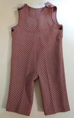 Vintage 70’s Polyester Romper One Piece Jumper Child Toddler Red White Blue Home