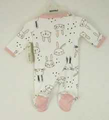 Lamaze Newborn White/Pink Long Sleeve Footed Zip Up Sleeper NWT