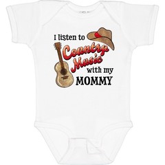 Inktastic I Listen To Country Music With My Mommy With Guitar And Baby Bodysuit