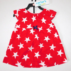Baby Infant 0 3 Month Girl Red Dress White Stars & Bloomers Patriotic Sleeveless