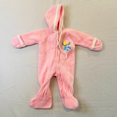 Vintage Pink Winter Warm Fleece Romper 0-6 Months Baby Hooded Cat Balloons