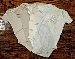 Carter’s Gender Neutral Elephant 4-Pack Bodysuit One Piece 3-6M *EUC*