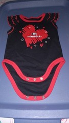 Georgia Bulldogs Snap One Piece Outfit Infant 3-6 Months. New Without Tags