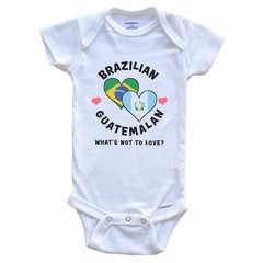 Brazilian Guatemalan What’s Not Love Heart Flags Brazil Guatemala Baby Bodysuit