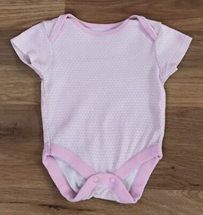Next Short Sleeve Vest Girls Newborn Pink Round Neck Hearts Snaps Cotton