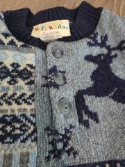 BT Kids Vintage Reindeer sweater Pull Over Three Button Size 3t