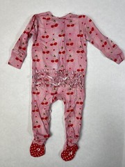 Posh Peanut Baby Girl Toddler Very Cherry Ruffled Footie One-Piece Outfit 6-9 Mo